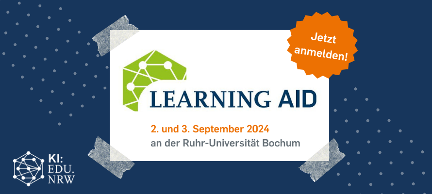 Deckblatt der Learning AID 2024. Am 2. und 3. Spetember 2024 an der Ruhr-Universität Bochum.