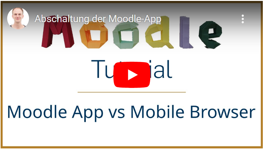 Screenshot zum Video von Captain Moodle bezüglich der Abschaltung der Moodle-App.