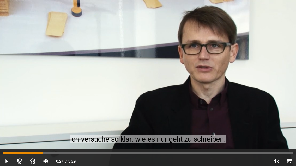 Screenshot des Videos zu "Welchen Stil sollten wissenschaftliche Texte haben?" der Uni Frankfurt.