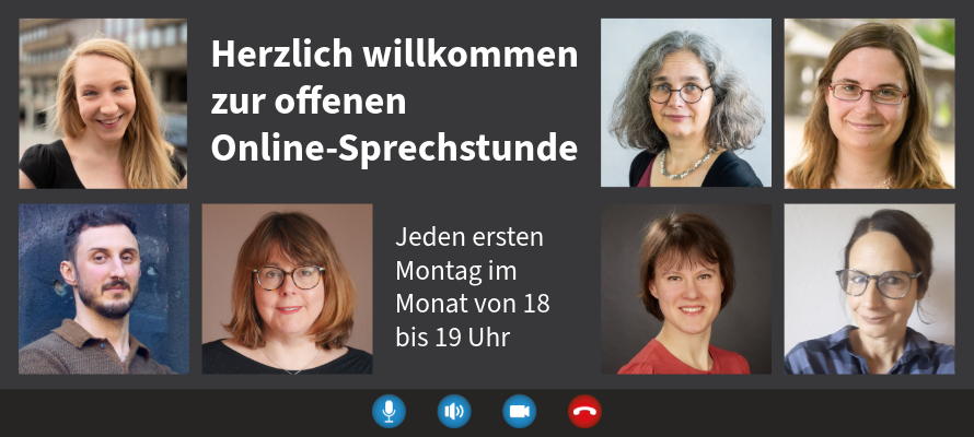 Team des Bereich des Schreibzentrums lädt zur offenen Online-Sprechstunde jeden ersten Montag im Monat von 18 bis 19 Uhr ein.