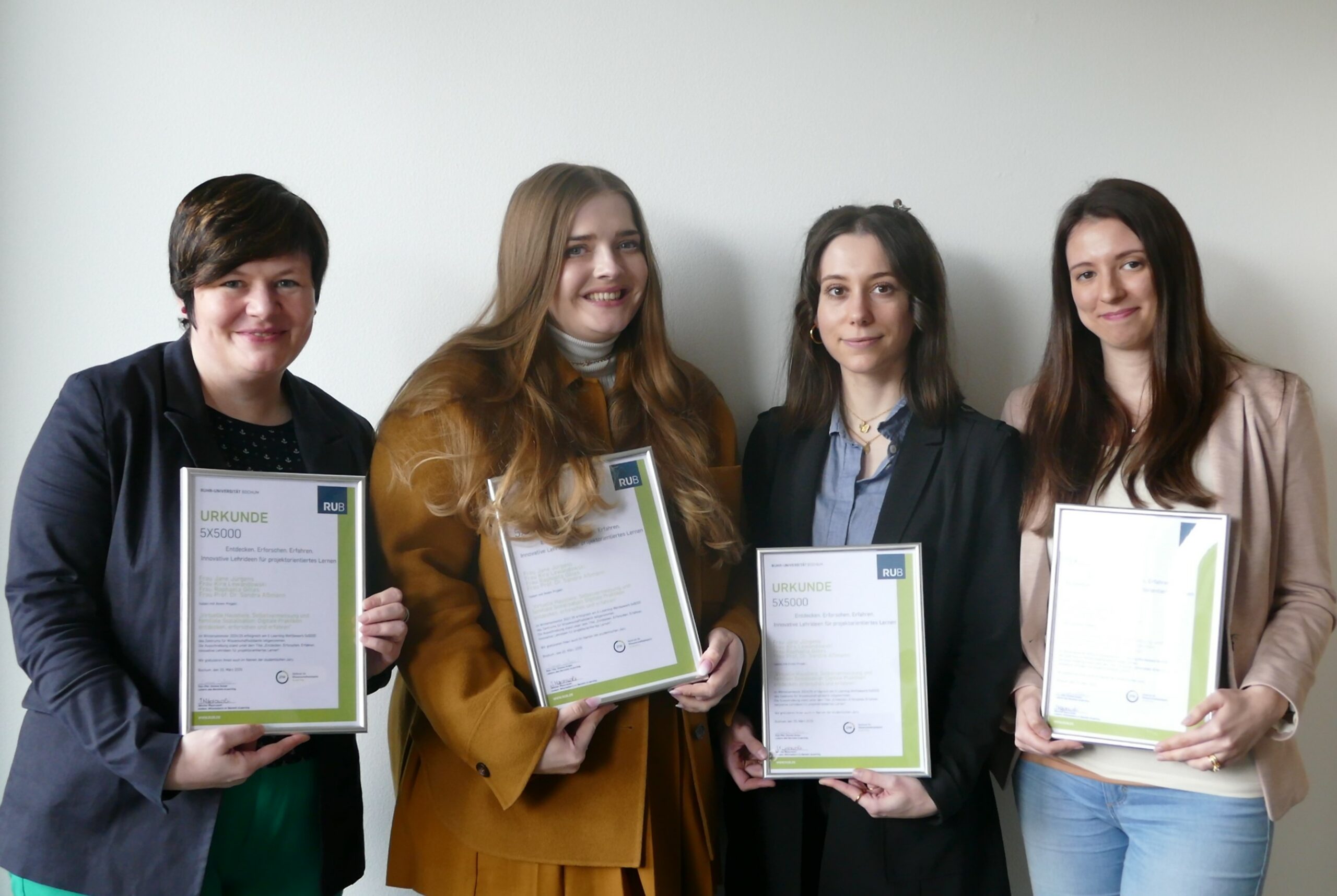 5x5000 Gewinnerinnen: Jane Jürgens, Kira Lewandowski, Raphaela Gilles, Prof. Dr. Sandra Aßmann.