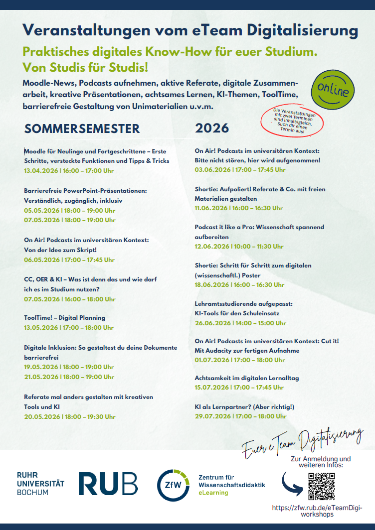 Screenshot des Semesterprogramms