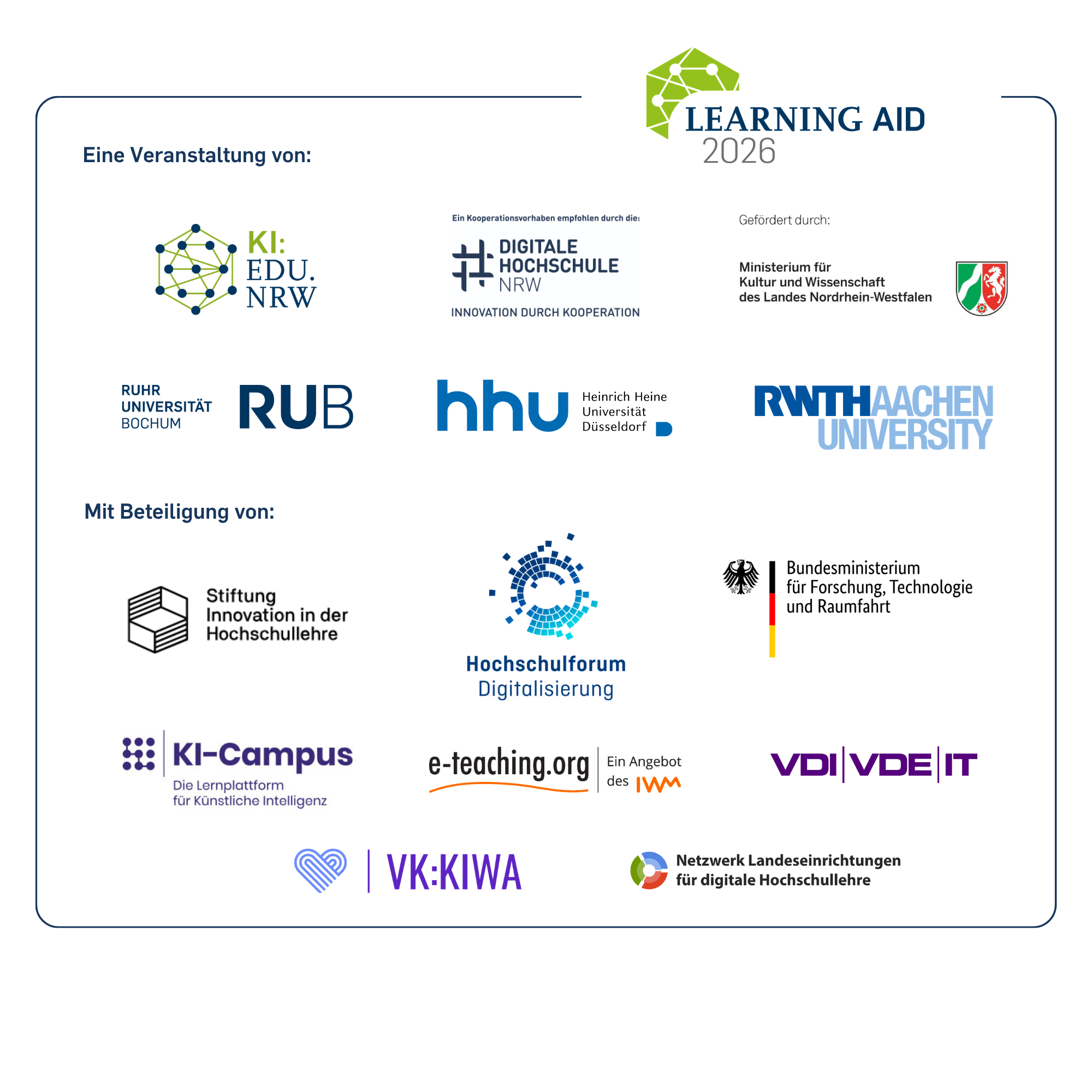 Learning AID 2026 Poster mit allen beteiligten Organisationen