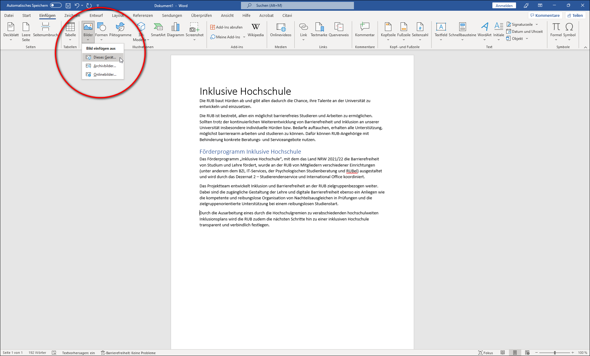Grafiken verankern Beispielbild