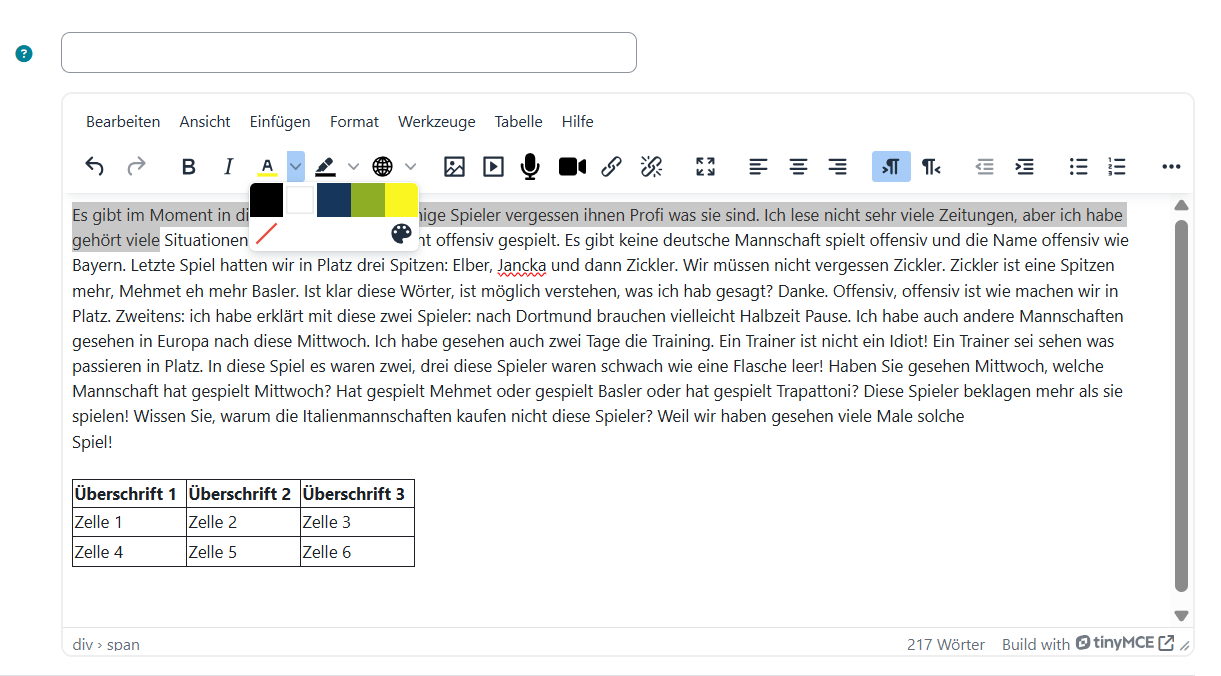 Beispielbild Moodle Barrierefreiheitsprüfung